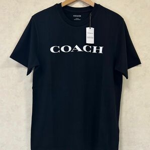 新品 COACH コーチ メンズ エッセンシャル Tシャツ ブラック コットン100% Sサイズ