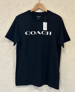 新品 COACH コーチ メンズ エッセンシャル Tシャツ ブラック コットン100% Sサイズ