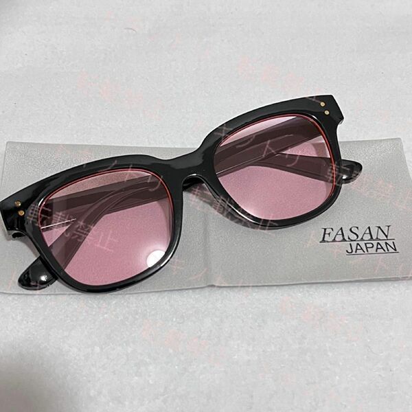 サングラス ウェリントン グラサン ピンク ライトカラー 黒縁 眼鏡 ユニセックス メガネクロス
