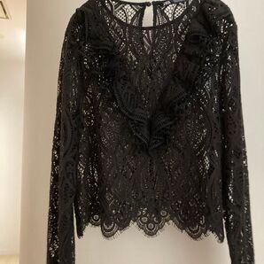 ZARA レースブラウス ブラック 送料込み料金