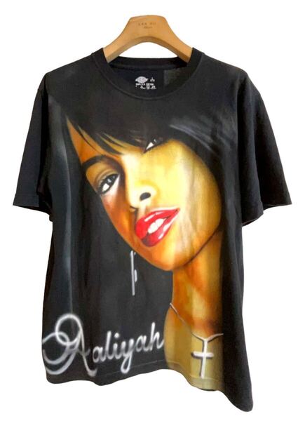 激レア★ aliyah アリーヤ スプレーペイント Tシャツ L 黒