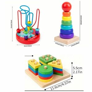 新品 3点セット 赤ちゃん おもちゃ まとめ売り 木のおもちゃ 楽器 知育玩具　積み木　積木　モンテッソーリ