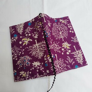 [ new book comics size ] book cover No.27 tree .. flower purple hand made 