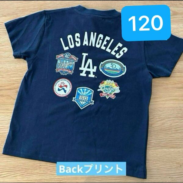 新品 ドジャース Tシャツ キッズ 半袖 MLB ネイビー　サイズ120
