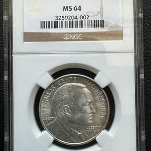 アメリカ　50セント銀貨　1936年　ROBINSON　NGC(MS64)