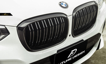 【FUTURE DESIGN】BMW G01 X3 G02 X4 フロント用艶ありブラックキドニーグリル センターグリル Performance style II_画像1