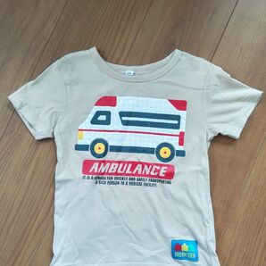 【110サイズ】半袖トップス 救急車 ポコポコ 知育