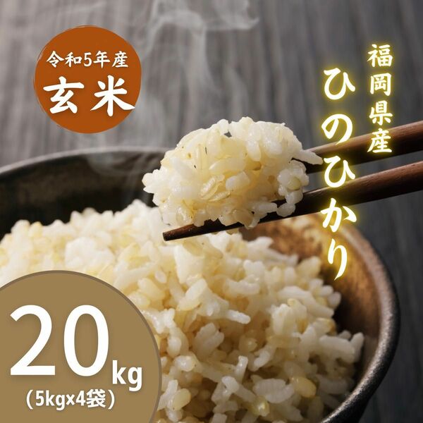 ヒノヒカリ 玄米20kg(5kg×4袋)《令和5年産》厳選米 福岡県産 美味しい お米 安い 健康食 美容 酵素玄米 検査米
