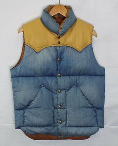 T3879〇Rocky Mountain Feather Bed(ロッキーマウンテンフェザーベッド)CHRISTY VEST クリスティーベスト デニム ダウンベスト サイズ40