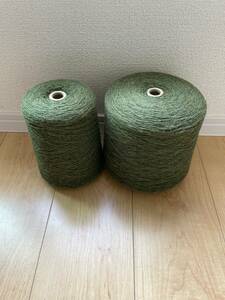 ☆ウールの紡毛糸・抹茶・1.0kg☆