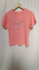 ★MONT-BELLモンベルアウトドアポリエステルプリントTシャツ正規品ピンクサイズM★