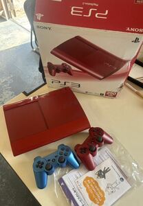  прекрасный товар Sony PlayStation3 250GB гранат * красный CECH-4000B GA контроллер ×2. специальный коробка, инструкция имеется, электризация подтверждено 