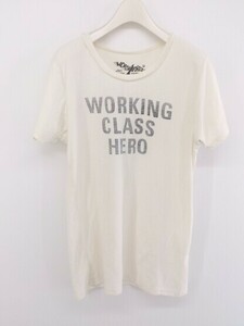◇ WORN FREE ウォーンフリー 半袖 Tシャツ カットソー サイズ F オフホワイト ブラック メンズ P