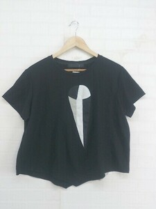 * MICALLE MICALLE design switch short sleeves T-shirt cut and sewn rhinoceros black white group gray lady's P