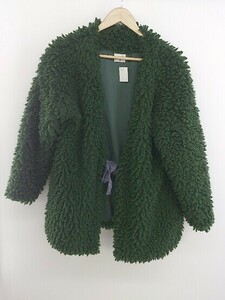 * merry jennyme Lee Jenny no color fake fur long sleeve poodle coat size F dark green series lady's P
