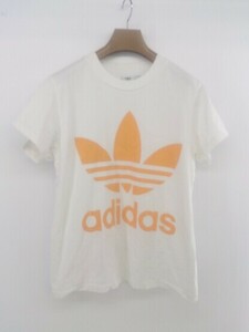 ◇ adidas アディダス トレフォイル 半袖 Tシャツ カットソー サイズ XS ホワイト オレンジ メンズ P