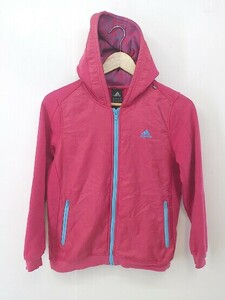 ◇ adidas アディダス キッズ 子供服 ロゴ 長袖 パーカー サイズ150 ピンク系 レディース P