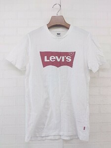 ◇ Levi's リーバイス ボックスロゴ 半袖 Tシャツ カットソー サイズS ホワイト系 レッド系 レディース P