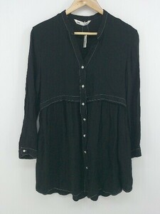 ◇ ZARA BASIC Z1975 DENIM 長袖 ミニ シャツ ドレス ワンピース サイズ EUR S USA S MEX 26 ブラック レディース P