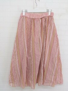 ◇ ROPE' ロペ 総柄 ロング フレア スカート サイズ38 ピンク ホワイト キャメル レディース P