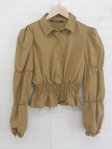 ◇ ZARA ザラ シャーリング 長袖 シャツ ブラウス サイズEUR XS USA XS MEX 24 キャメル系 レディース P