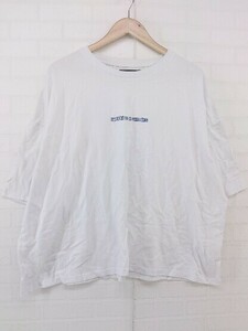 ◇ kutir クティール プリント 七分袖 Tシャツ カットソー サイズL ホワイト ブルー系 メンズ P