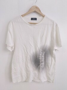 ◇ HARE ハレ プリント 半袖 Tシャツ カットソー サイズS オフホワイト グレー系 メンズ P