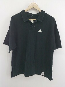 ◇ FRAPBOIS PARK フラボアパーク 鹿の子 半袖 ポロシャツ サイズ 2 ブラック メンズ P