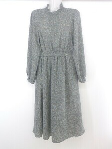 * continuer de NICE CLAUP Conte .nyuete Nice Claup total pattern long sleeve long One-piece size F gray lady's P