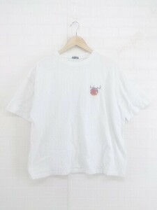 ◇ FREAK'S STORE フリークスストア プリント 半袖 Tシャツ カットソー サイズL ホワイト レディース P