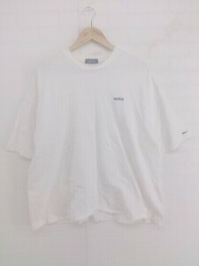 ◇ NAUTICA × FREAK'S STORE コラボ ワンポイントロゴ 半袖 Tシャツ カットソー サイズM オフホワイト系 メンズ P