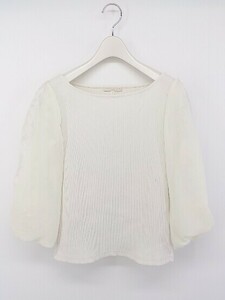 ◇ PROPORTION BODY DRESSING シフォン 切替 七分袖 カットソー サイズ3 ホワイト系 レディース E