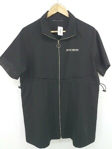 ◇ RASVOA ラスボア 半袖 ジップアップ シャツ サイズF ブラック レディース P