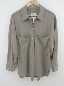 ◇ ZARA ザラ スウェード風 長袖 シャツ ジャケット サイズEUR S USA S MEX 26 モカ ベージュ系 レディース E