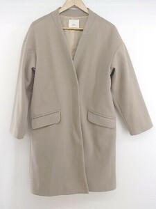 ◇ ITEMS URBAN RESEARCH アーバンリサーチ 長袖 ノーカラーコート サイズF ベージュ系 レディース E