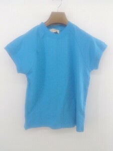 * * * unused * B MING by BEAMSmok neck French sleeve T-shirt cut and sewn size F light blue lady's P