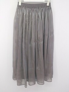 * Couture broochkchu-ru brooch satin style long pleated skirt size 38 gray ju series lady's P