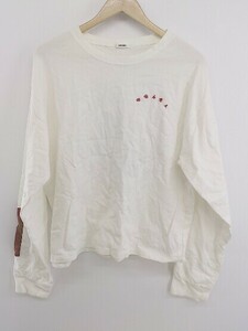 ◇ MURUA ムルーア プリント 長袖 Tシャツ カットソー サイズF ホワイト マルチ レディース P