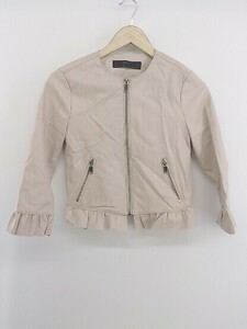 ◇ ZARA BASIC ザラ フェイクレザー 長袖 ジップアップ ジャケット サイズEUR S USA S MEX 26 ピンク系 レディース P