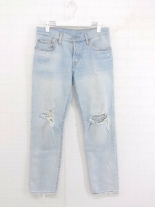 ◇ Levi's リーバイス 501 ダメージ加工 ジーンズ デニム パンツ サイズW26 ライトブルー系 メンズ E