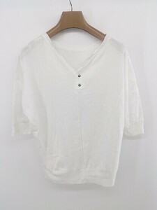 ◇ UNTITLED アンタイトル シンプル 五分袖 Tシャツ カットソー サイズ1 ホワイト系 レディース P