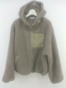 ◇ OLIVE des OLIVE ジップアップ フーディー 長袖 ボア ジャケット サイズM モカ ベージュ系 レディース E