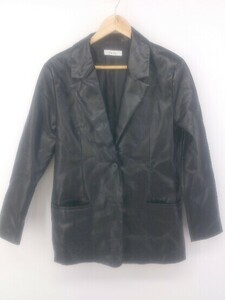 ◇ BLONDEY ブロンディ フェイクレザー 長袖 ジャケット サイズF ブラック レディース E