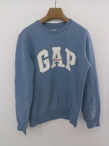 ◇ GAP ギャップ ロゴ 裏起毛 長袖 トレーナー サイズXXS ブルーグレー系 メンズ E