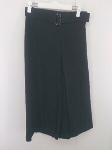 ◇ ◎ ZARA BASIC ザラベーシック タック ワイド パンツ サイズEUR XS USA XS MEX 24 ブラック レディース E