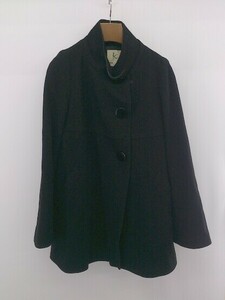 ◇ KUMIKYOKU 組曲 スタンドカラー 長袖 ジャケット コート サイズ2 ブラック レディース E