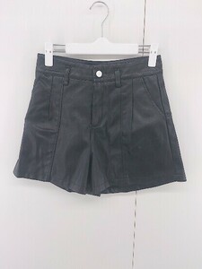 ◇ ◎ ●新品● Loueme ルエム タグ付き フェイクレザー ショート パンツ サイズM ブラック レディース E