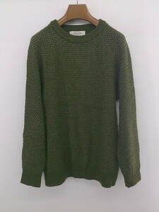 ◇ green label relaxing UNITED ARROWS クルーネック ゆったり 長袖 ニット セーター サイズL カーキ メンズ E