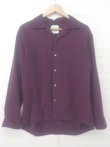 ◇ UNITED TOKYO ユナイテッド トウキョウ オープンカラー シンプル 長袖 シャツ サイズ2 ワイン メンズ E