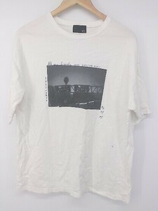◇ 1975 tokyo プリント ユニセックス 半袖 Tシャツ カットソー サイズL ホワイト グレー系 マルチ レディース メンズ P